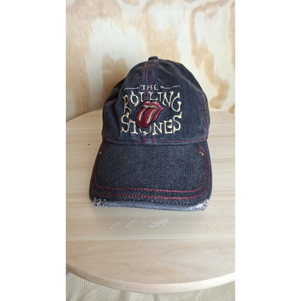 Hat Vintage Baseball Cap Black Rolling Stones Tongue Red